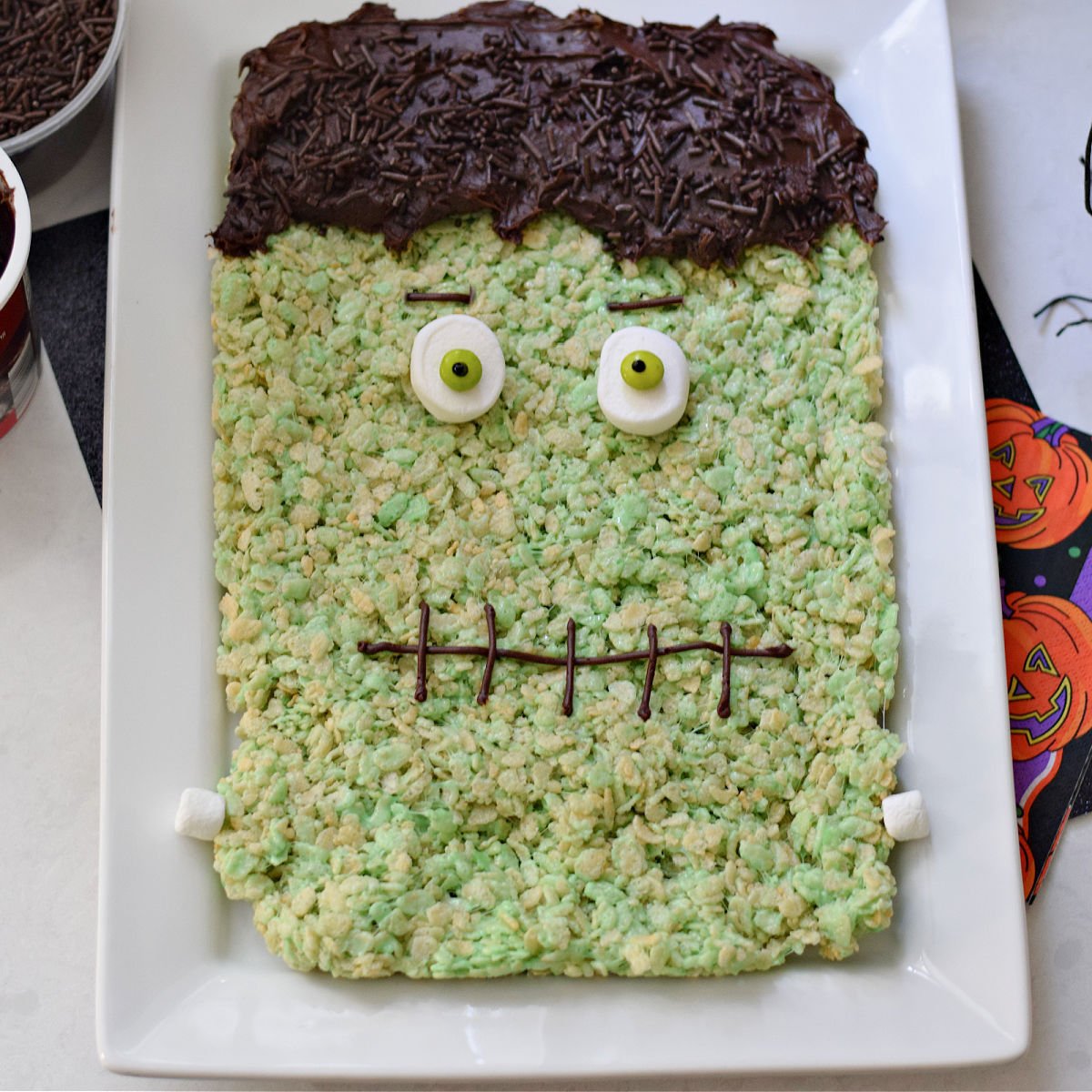 Frankenstein Rice Krispies Treats