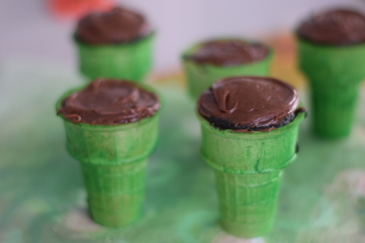 green cupcakes for Frankenstein 