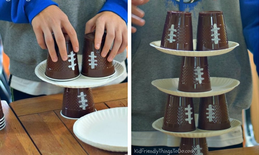 Minute to Win It Football Cup Stack It Thanksgiving Game