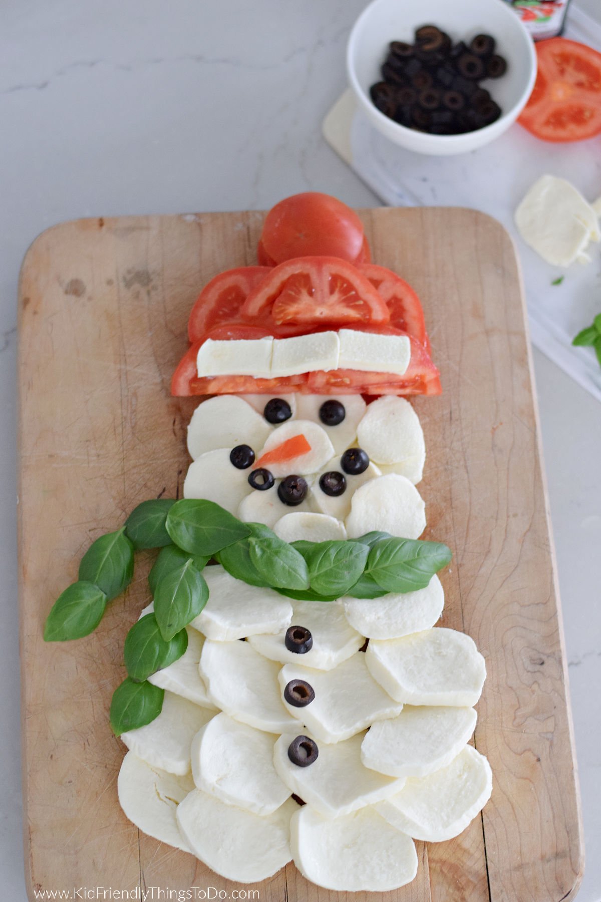 snowman Caprese salad  