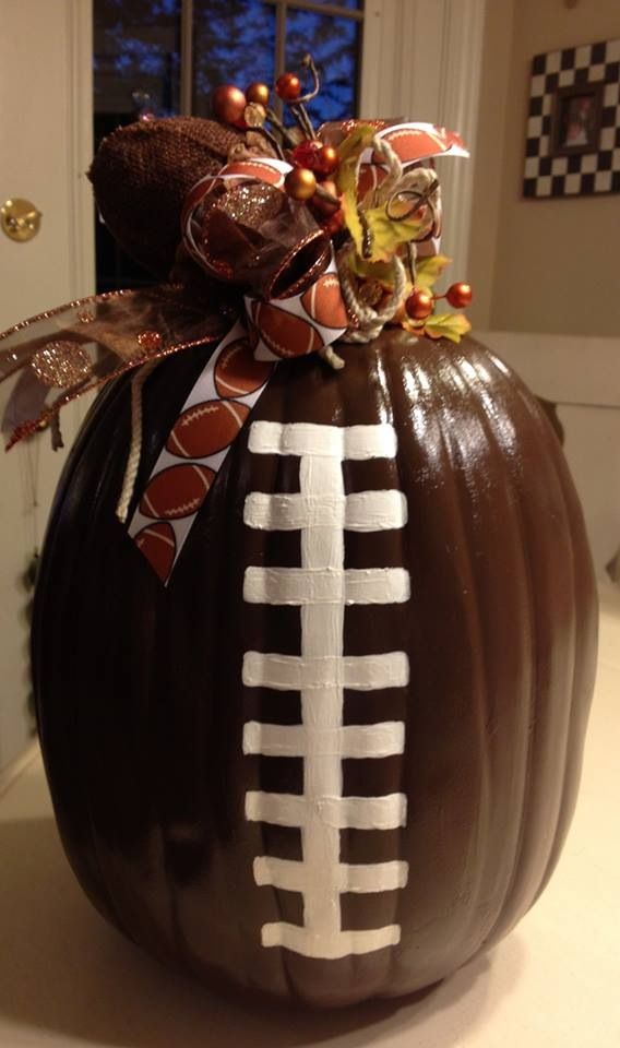 football painted pumpkin 
