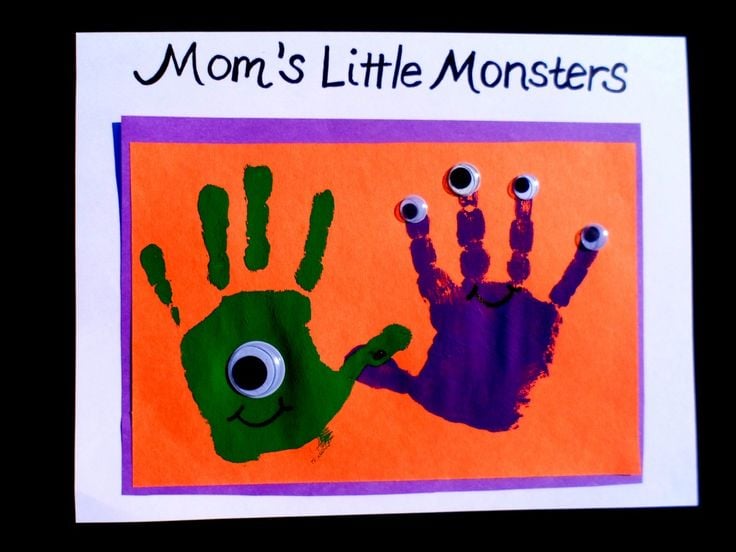 monster handprint Halloween craft