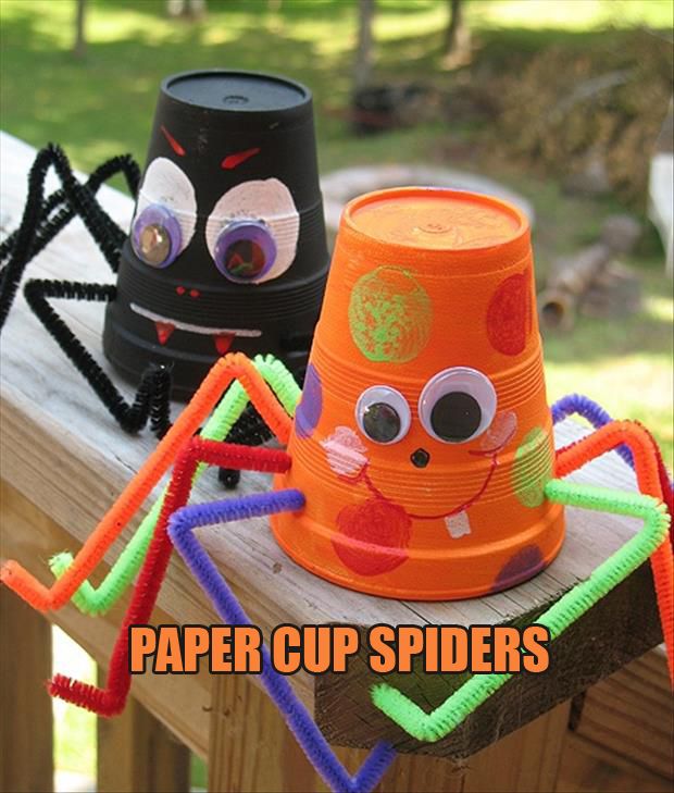 foam cup spider craft