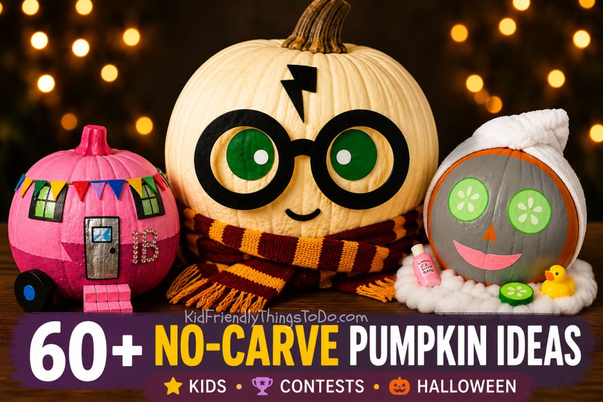 no carve pumpkin ideas for kids contests and Halloween