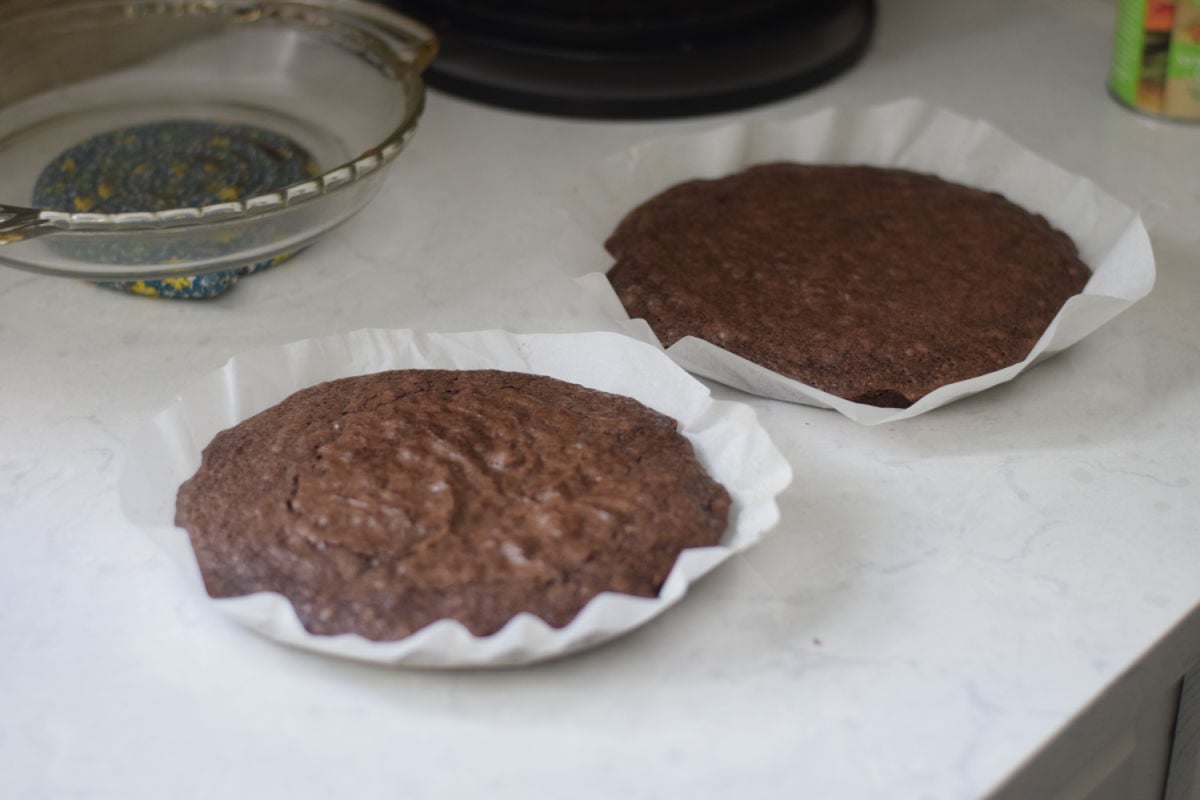 making Rudolph brownies 