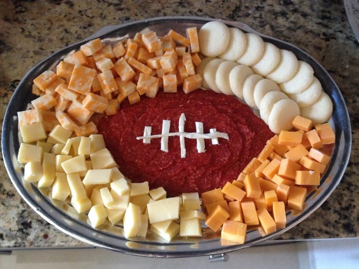 football cheese tray