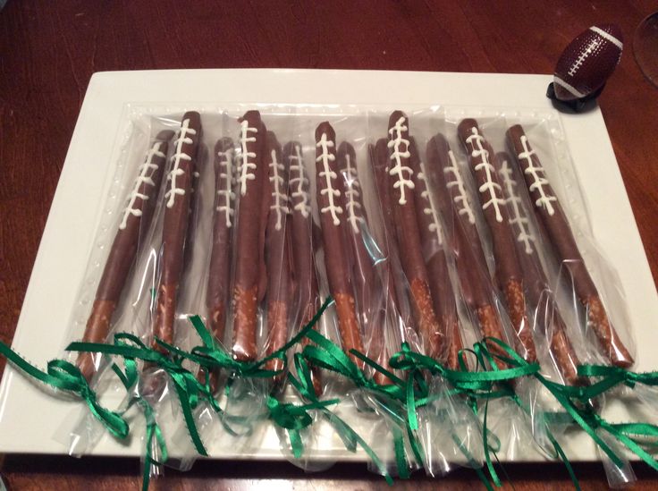 chocolate football pretzels 