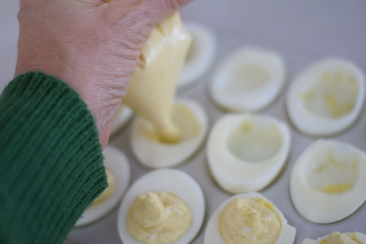 piping deviled eggs 