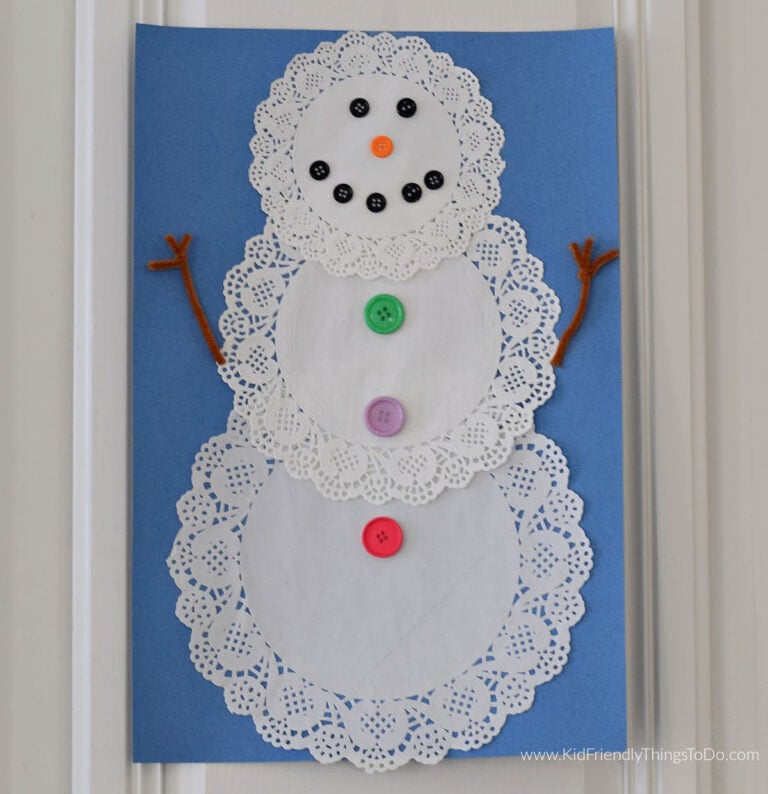 Paper Doily Snowman Craft