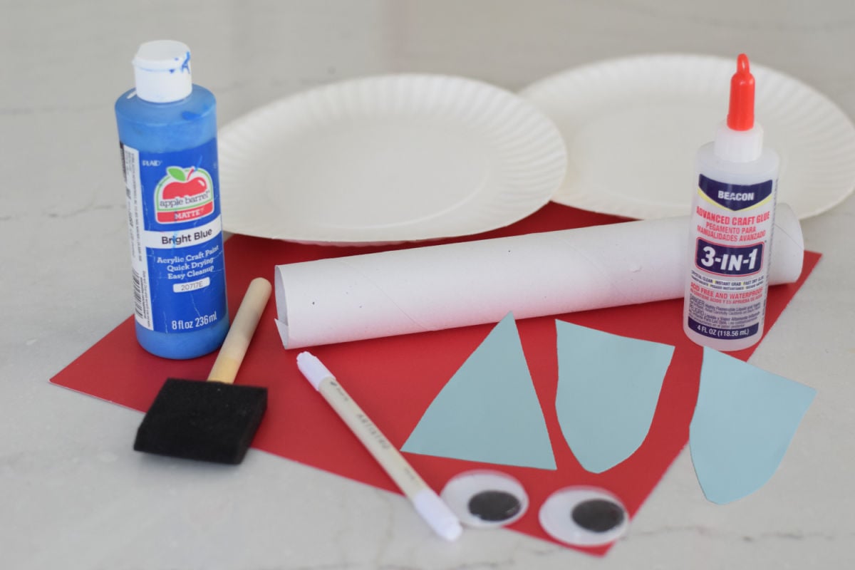 paper plate shark craft supplies