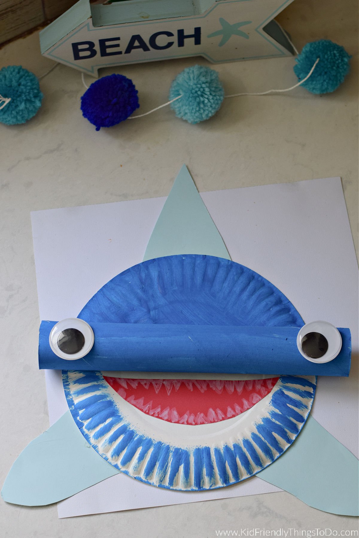 paper plate shark craft