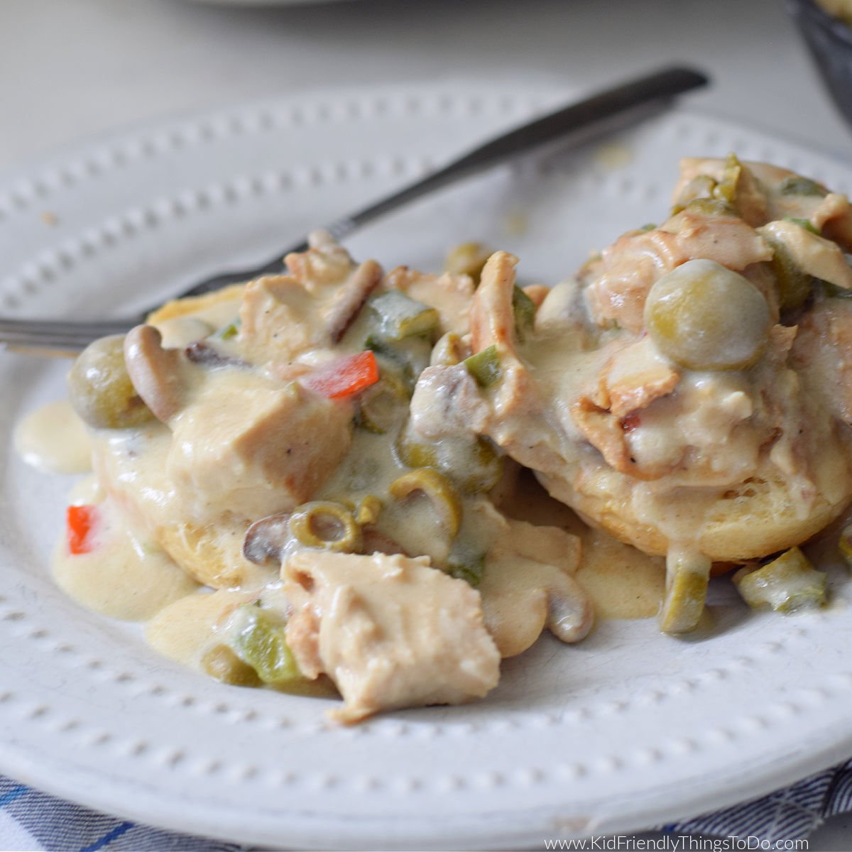 chicken a la king on biscuits