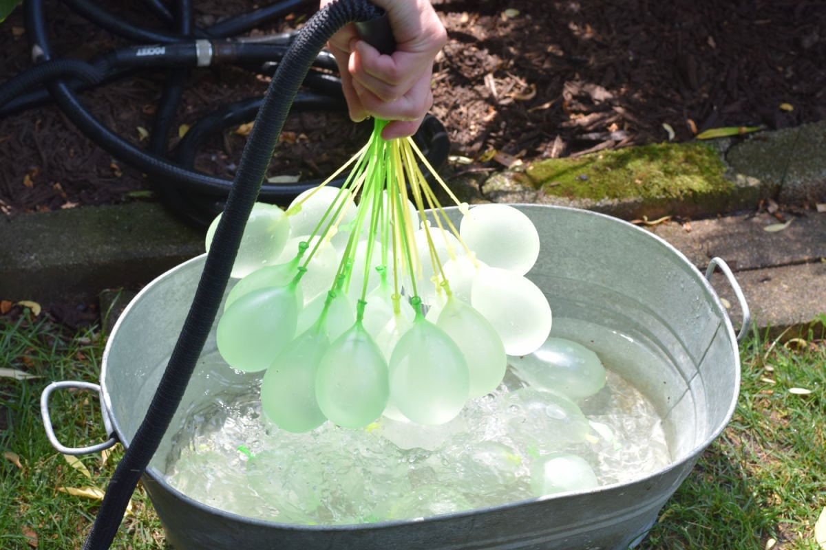 filling water balloons