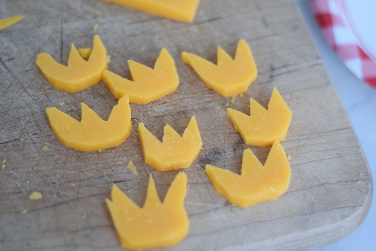 cheese shaped into flames 
