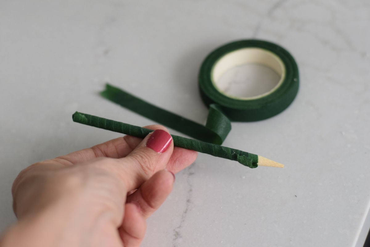 floral tape on stick