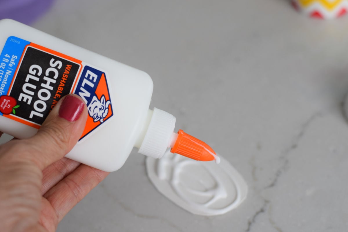 adding glue to cardstock