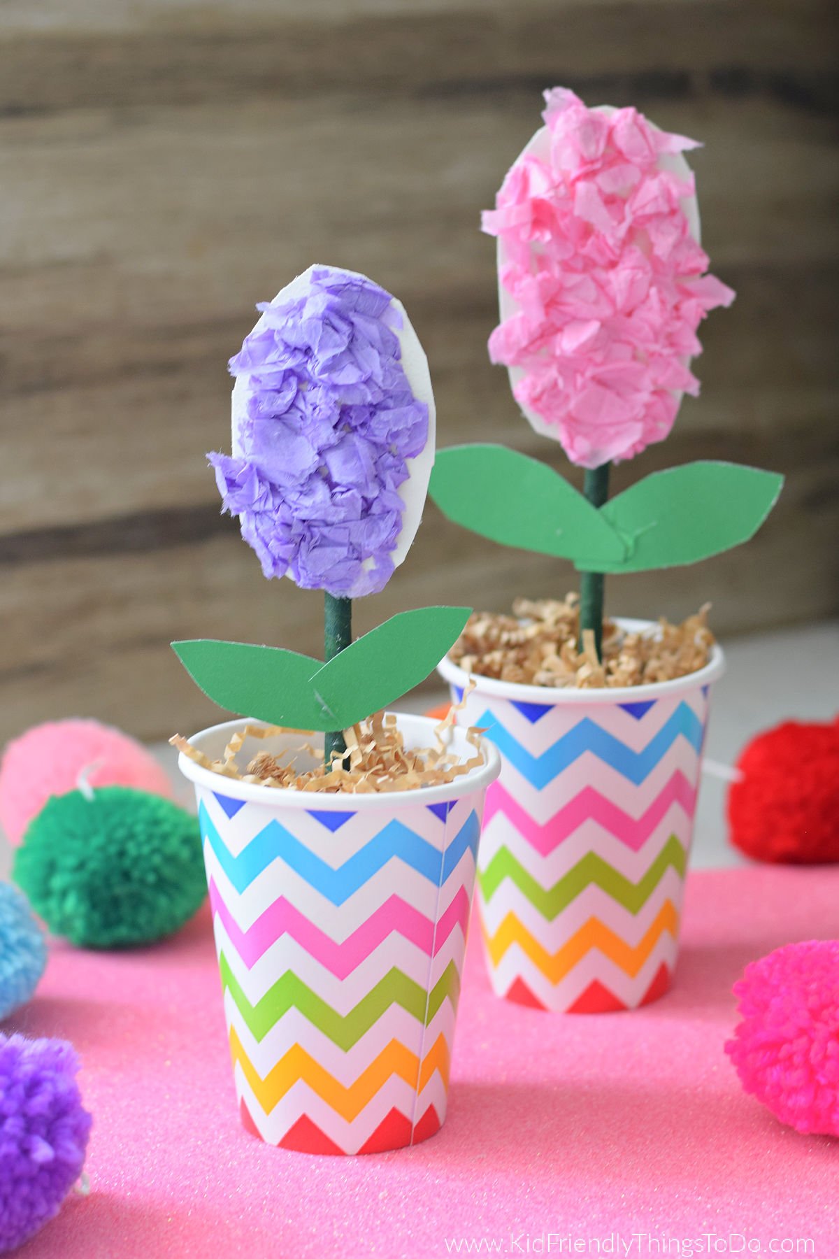 tissue paper hyacinth craft