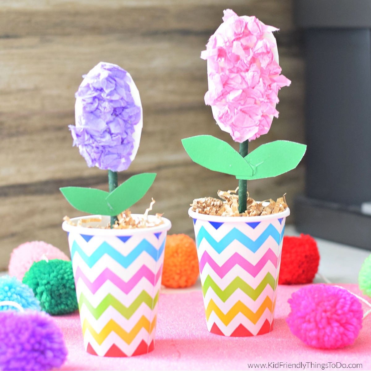tissue paper hyacinth craft