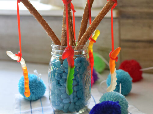 candy fishing pole with licorice Pretzel Fishing Poles