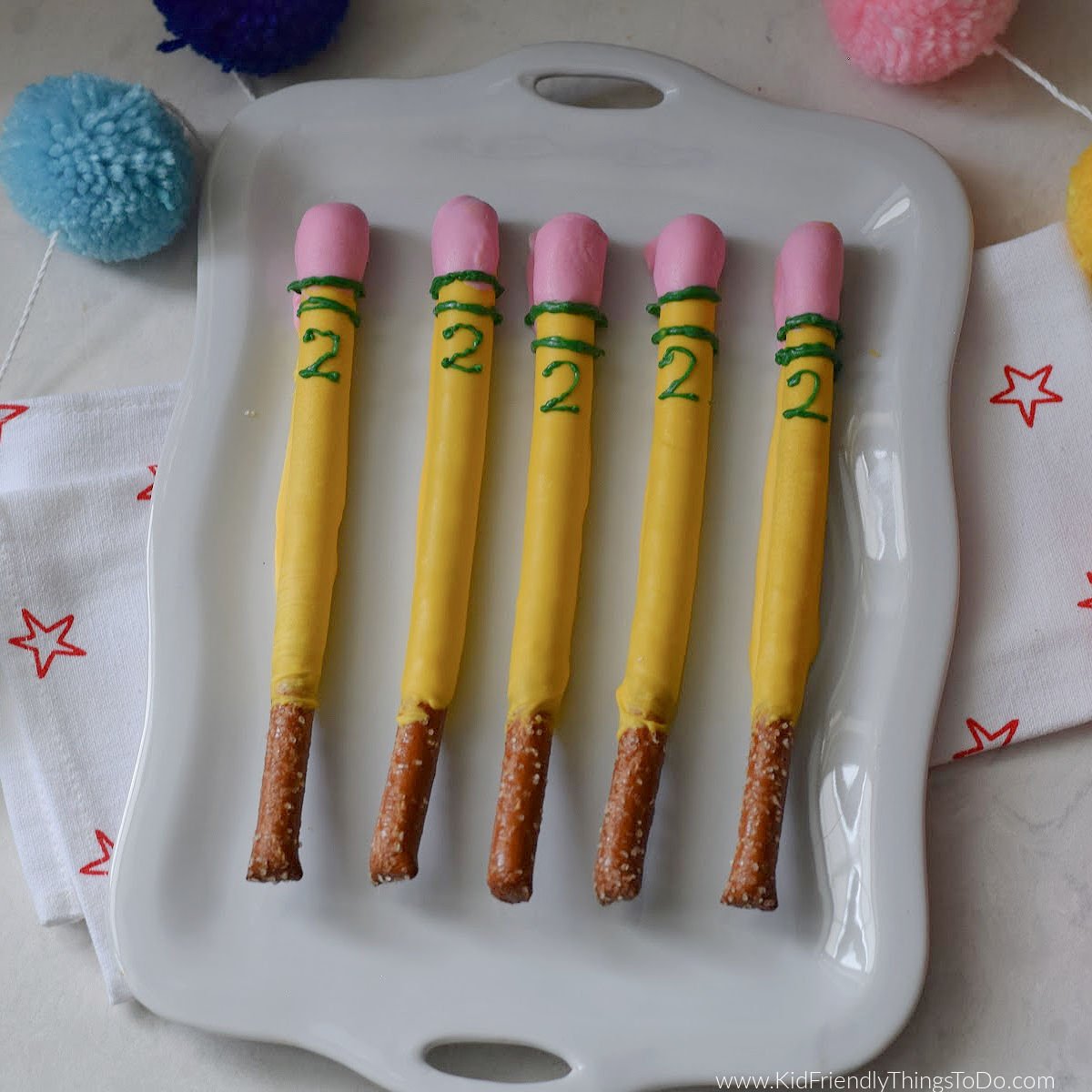 pencil chocolate covered pretzel