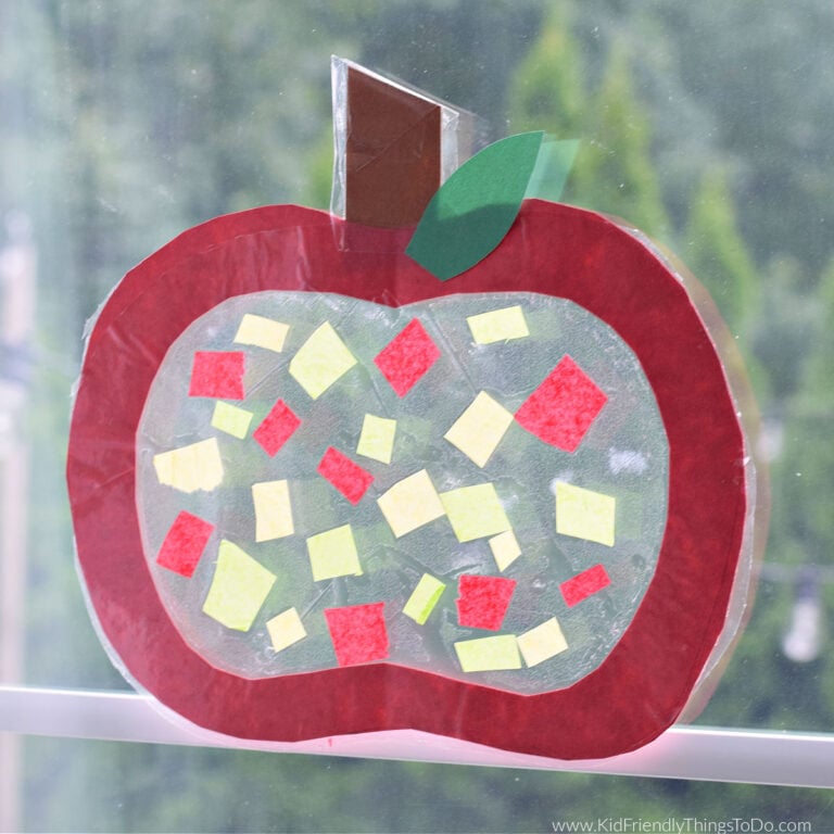 apple suncatcher craft for kids
