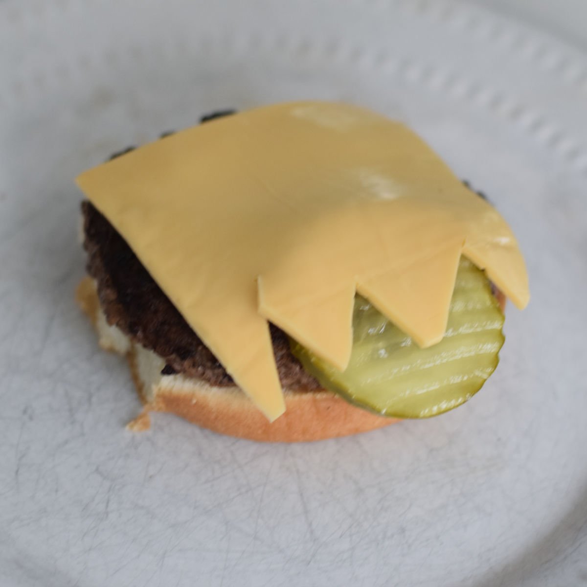 cheese teeth and pickle tongue for monster burger