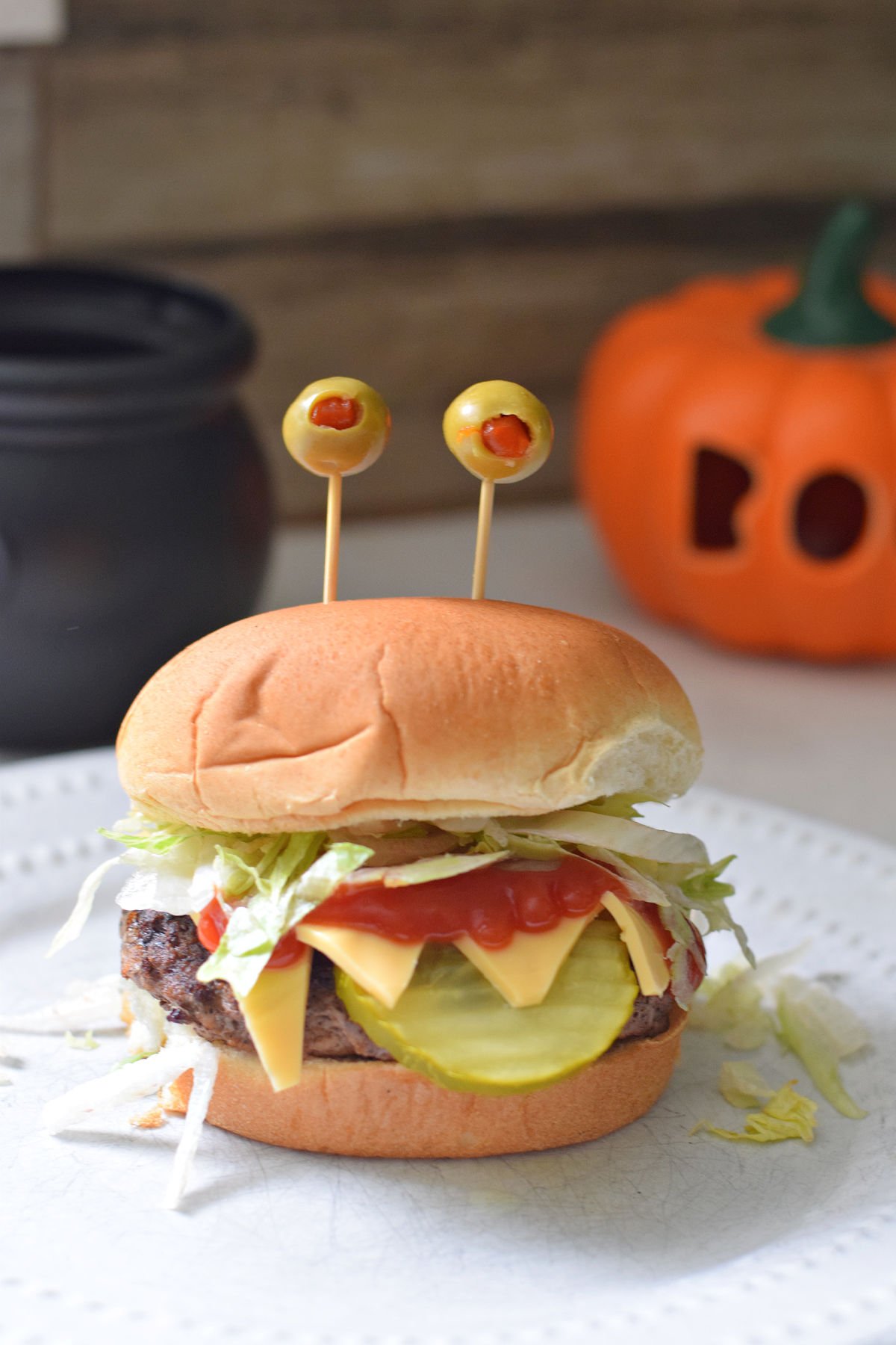Halloween Monster Cheeseburgers