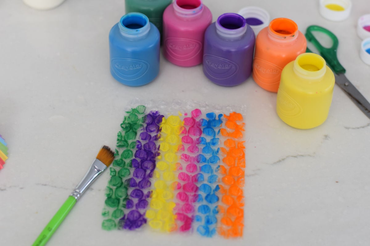 painted bubble wrap 