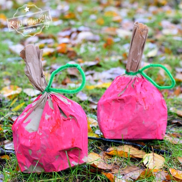 paper bag apple craft 