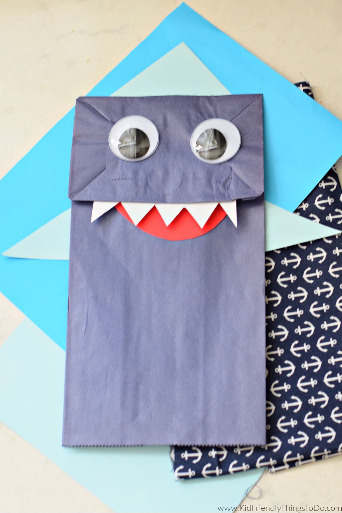 paper bag shark craft 