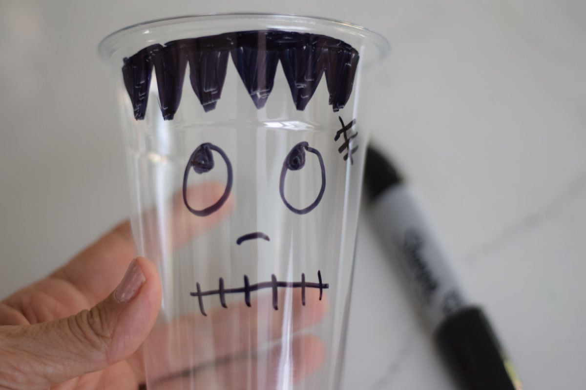 drawing a Frankenstein cup 