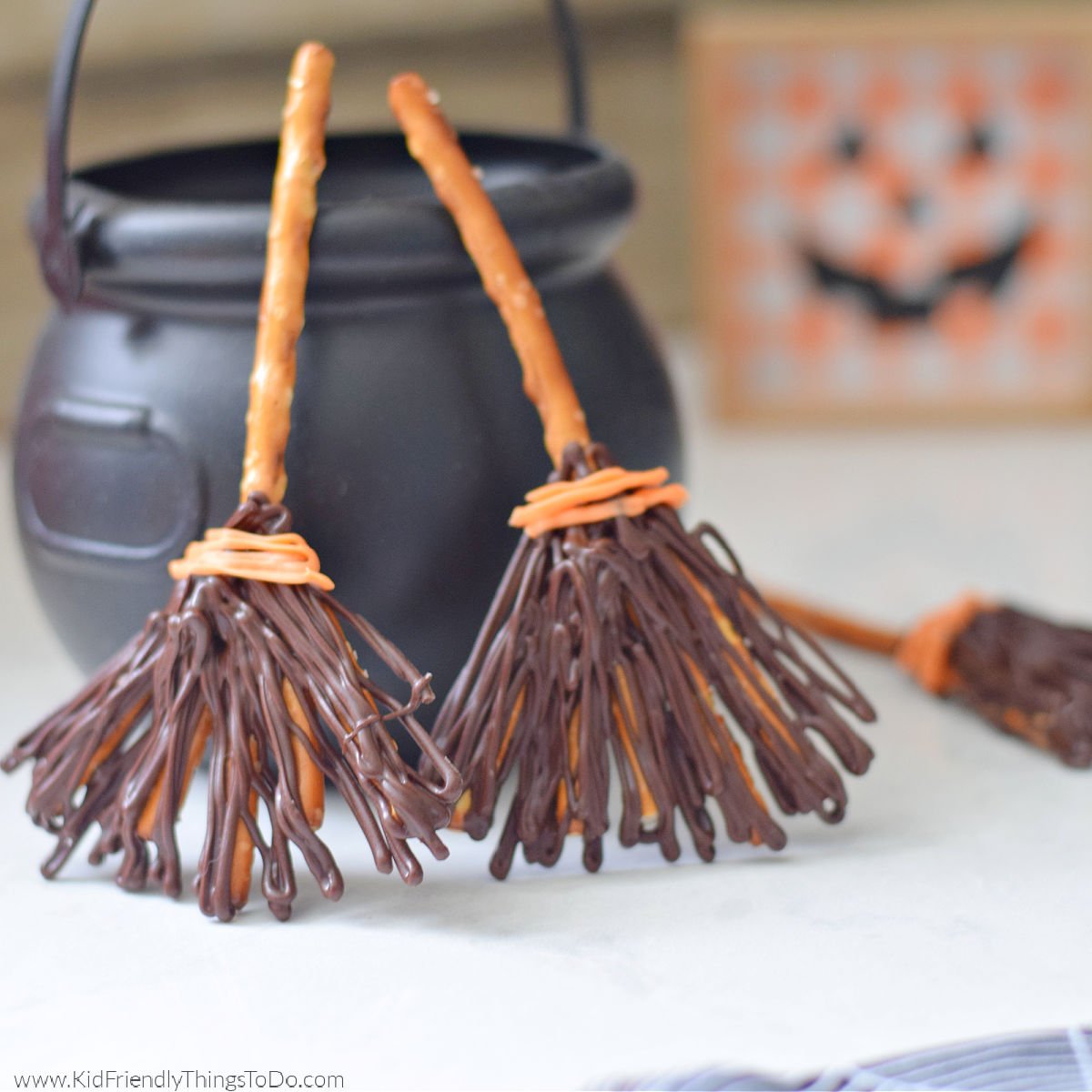 chocolate pretzel witch brooms