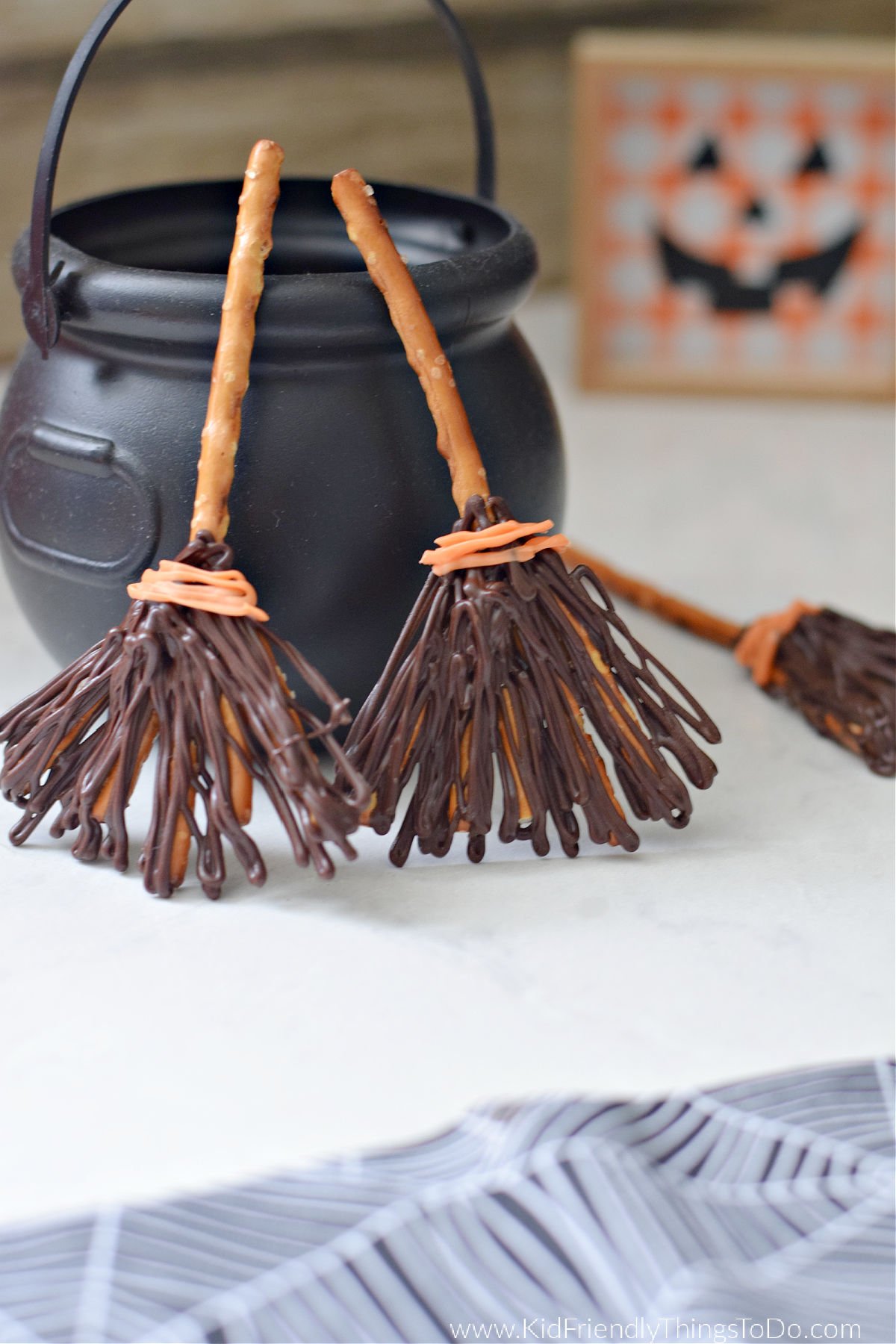 chocolate pretzel witch brooms 