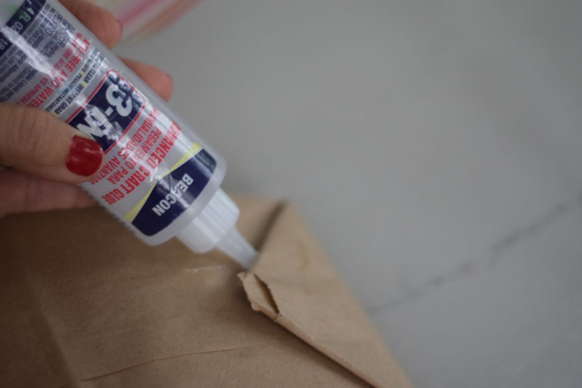 gluing paper bag