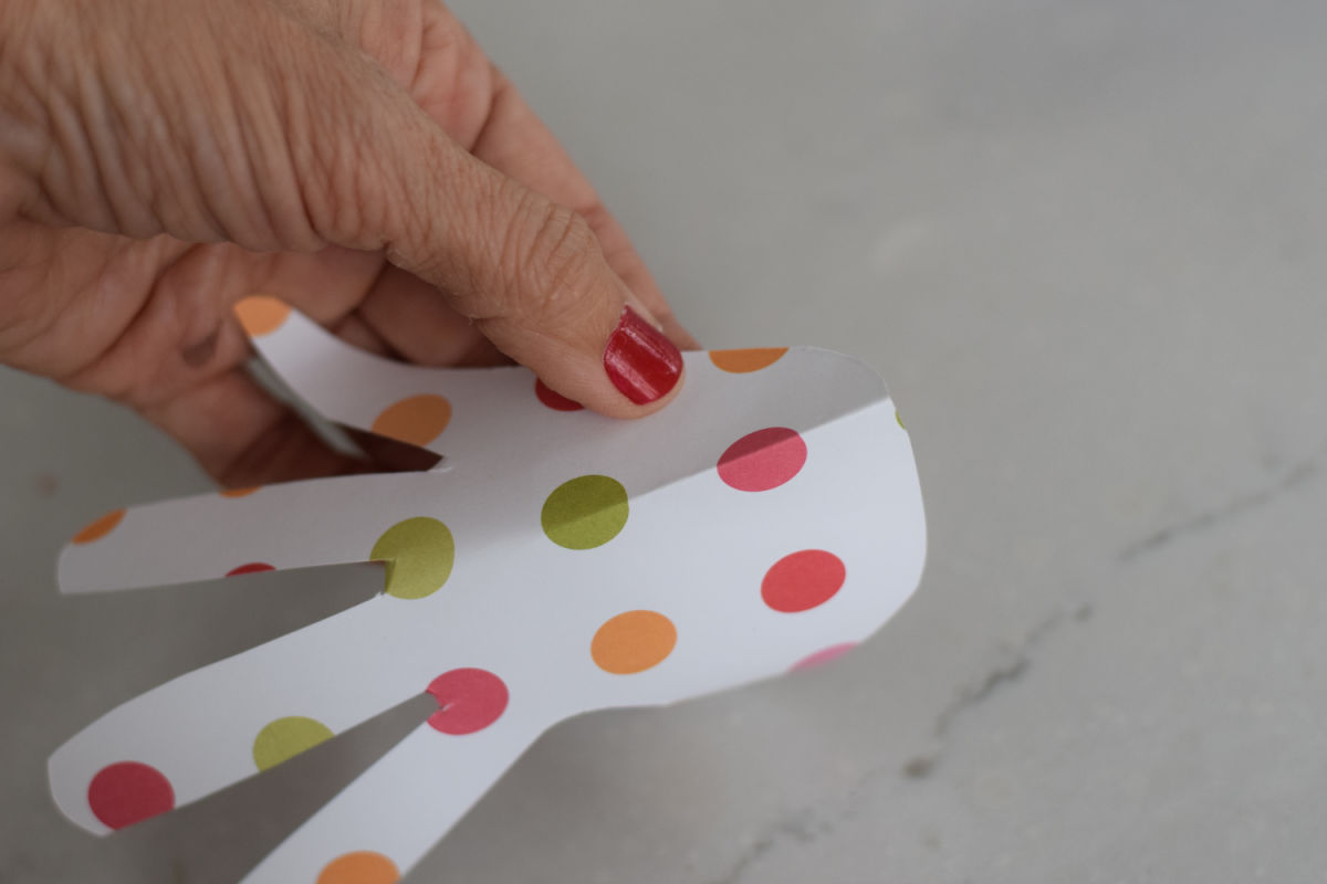 folded paper handprint