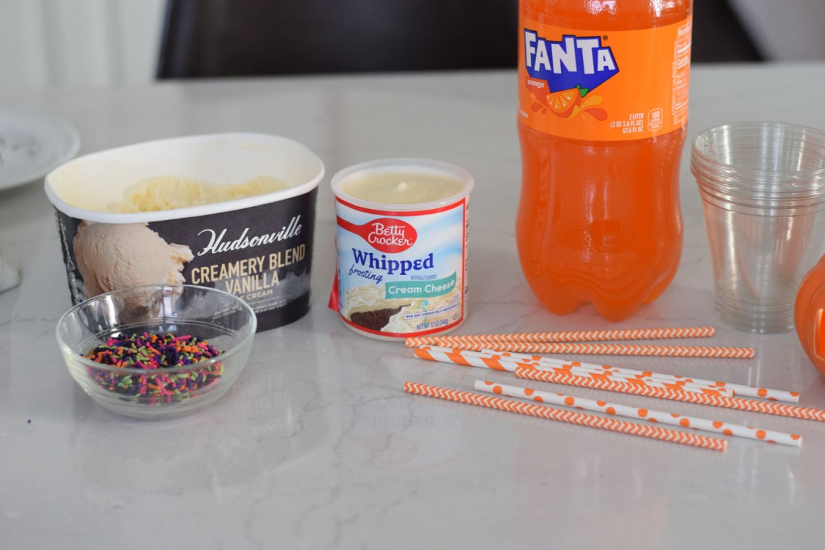 ingredients for Jack-O-Lantern Floats 