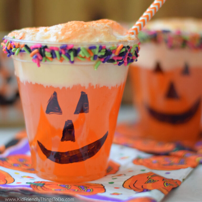 Jack-O-Lantern Orange Soda Floats