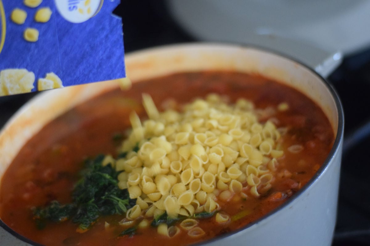 adding shells to soup