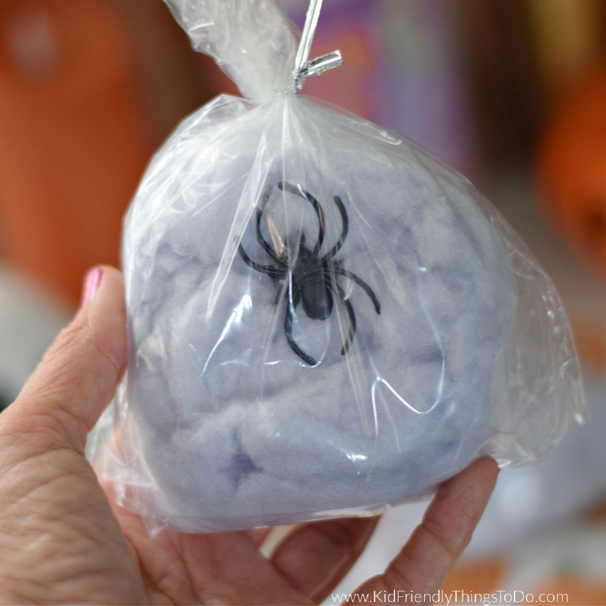 sticky spider web cotton candy snacks