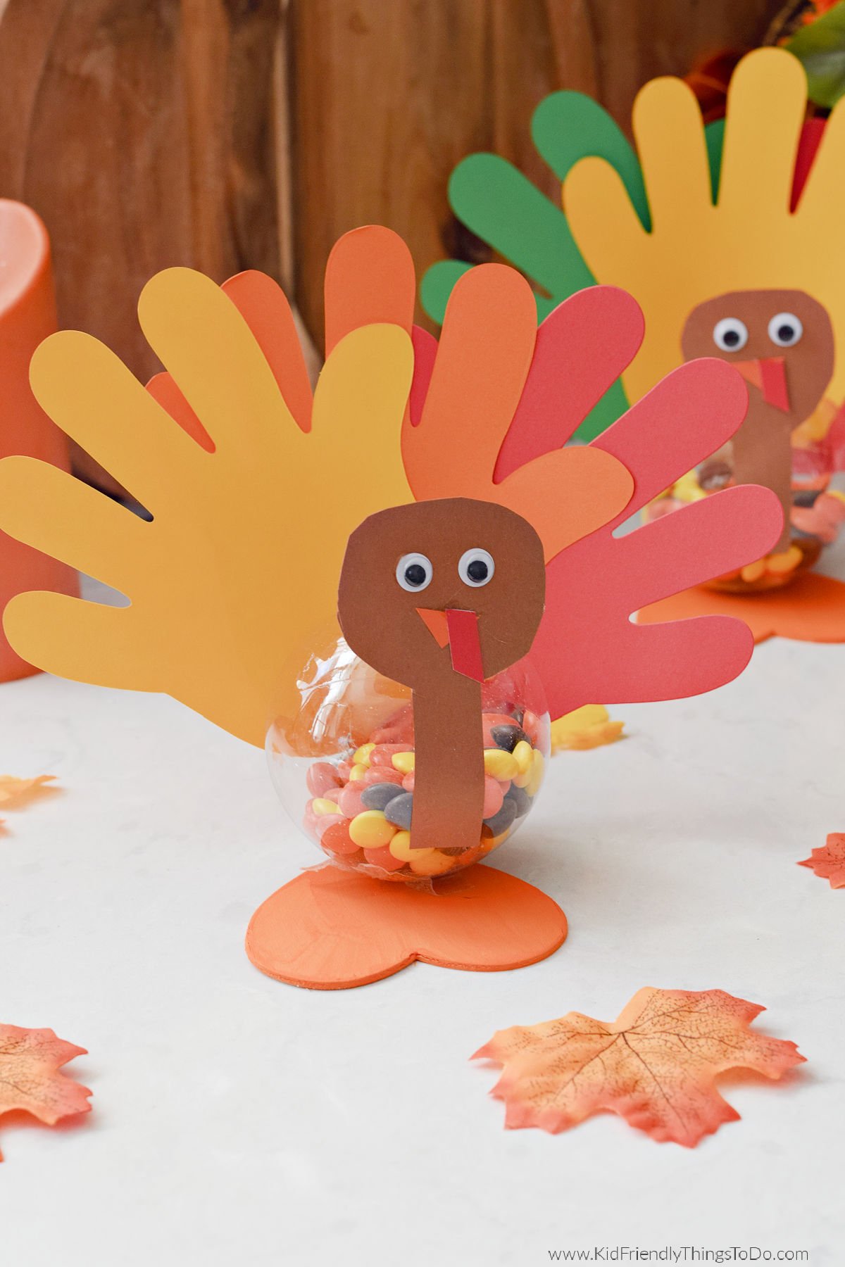 turkey ornament handprint and candy craft 