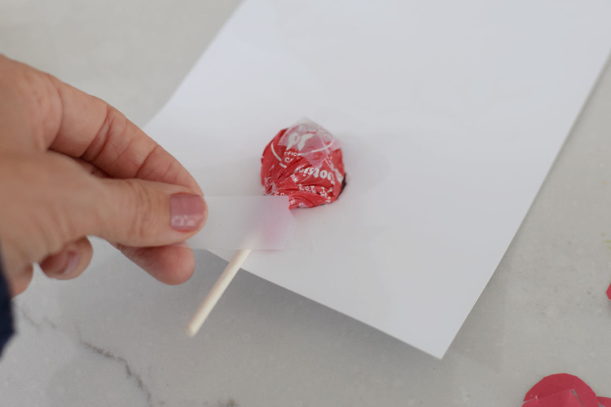 taping lollipop to Rudolph printable 