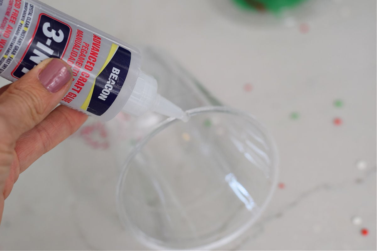 gluing clear cup