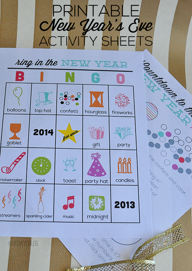 new year bingo card