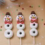 snowman donut skewers