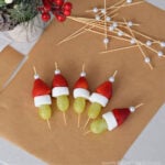 Grinch fruit skewers
