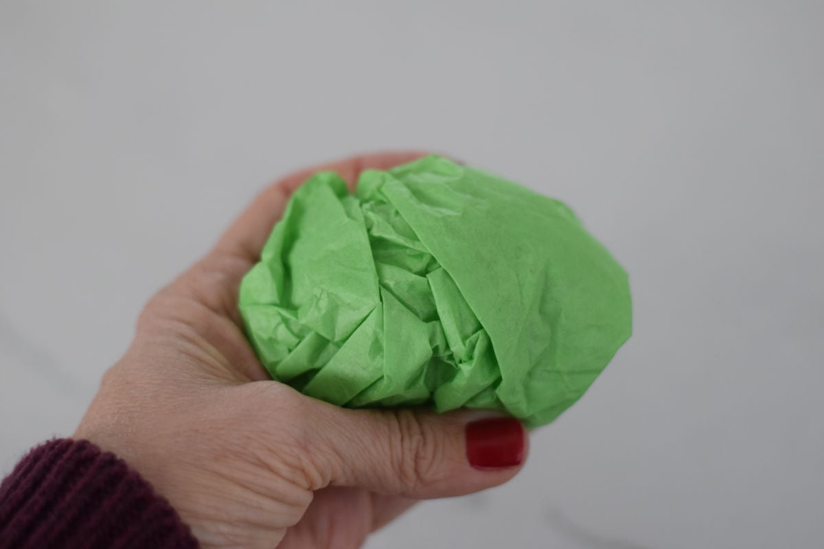 balled up tissue paper