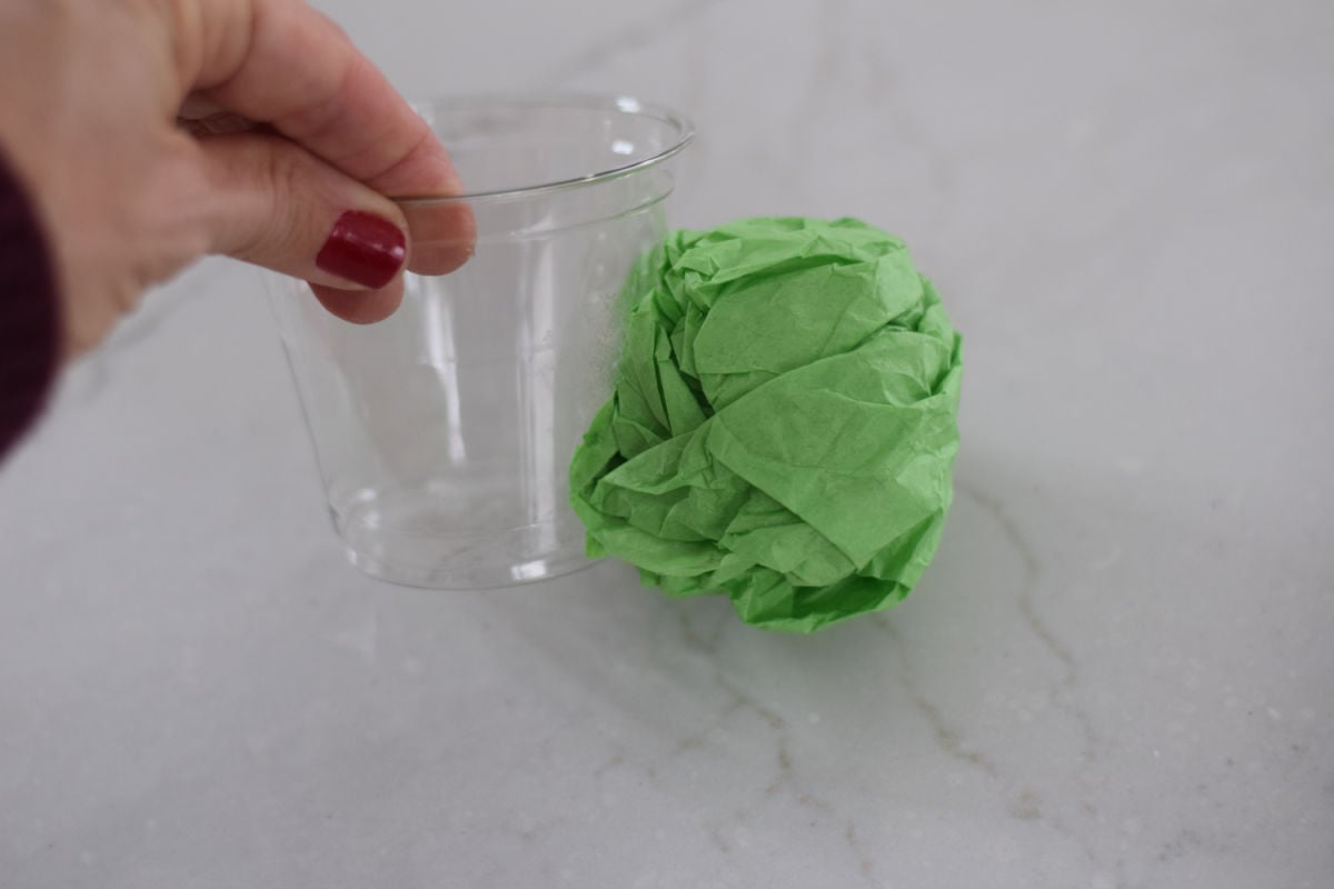 gluing tissue ball to cup