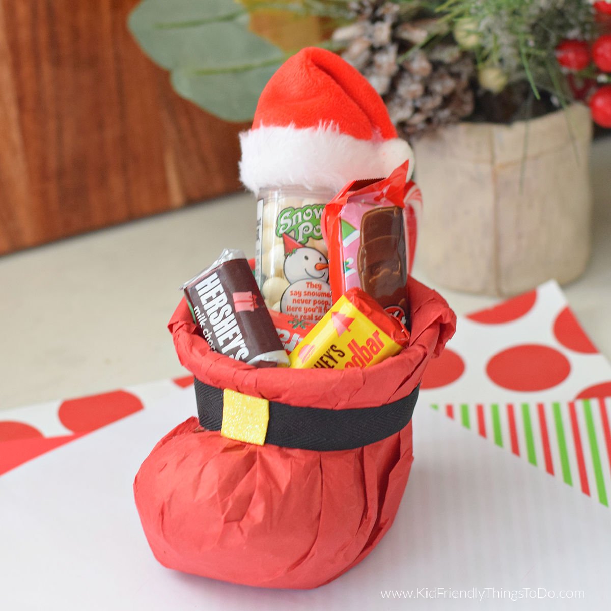 Santa boot gift cup craft