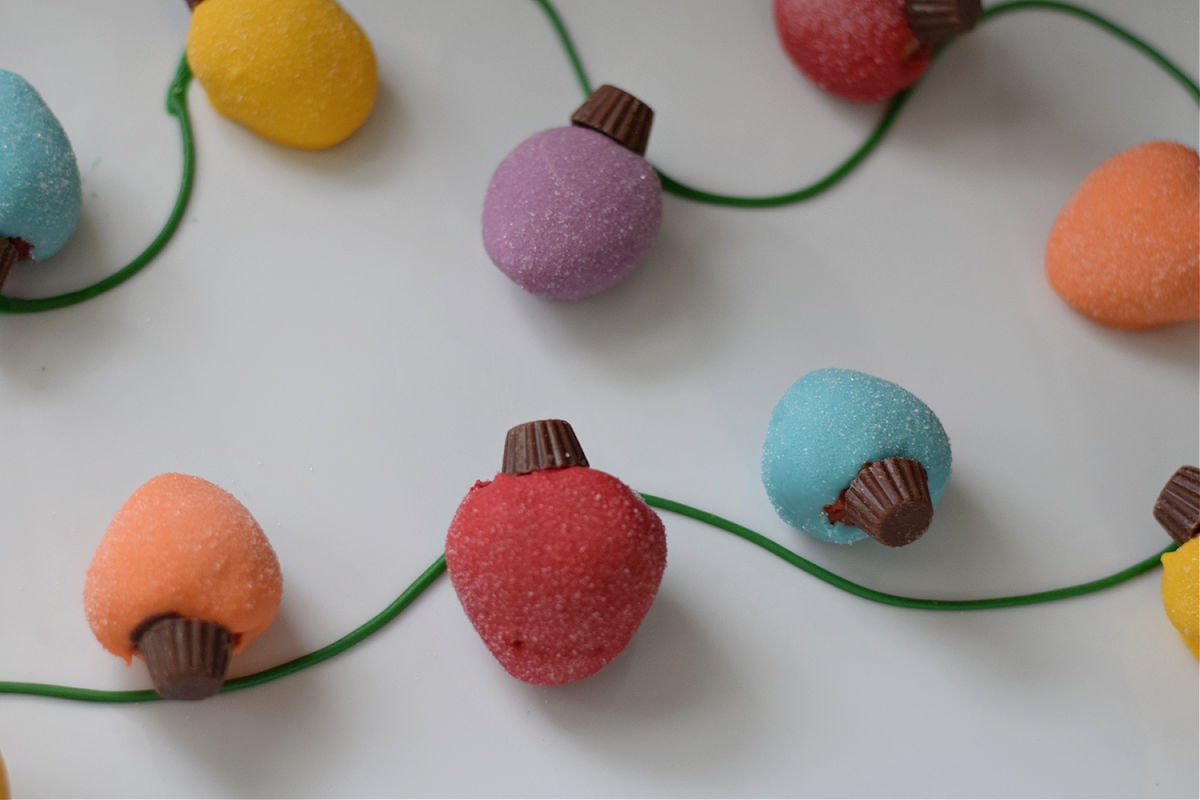 chocolate covered strawberry Christmas lights