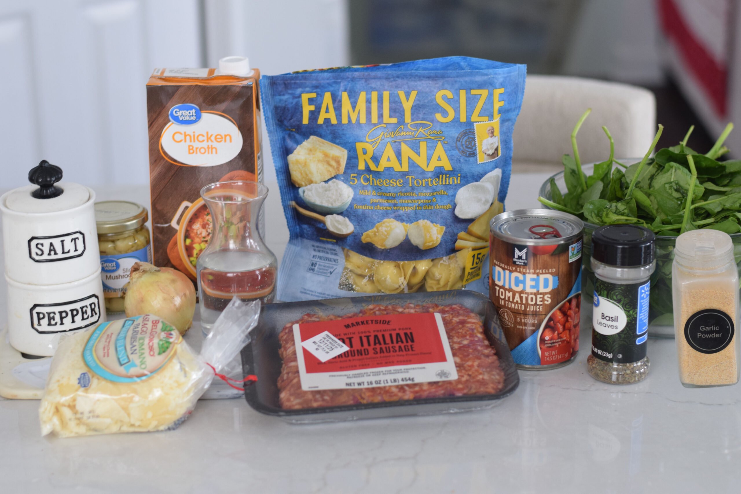 ingredients for sausage tortellini soup